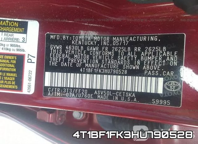 4T1BF1FK3HU790528 фото 10