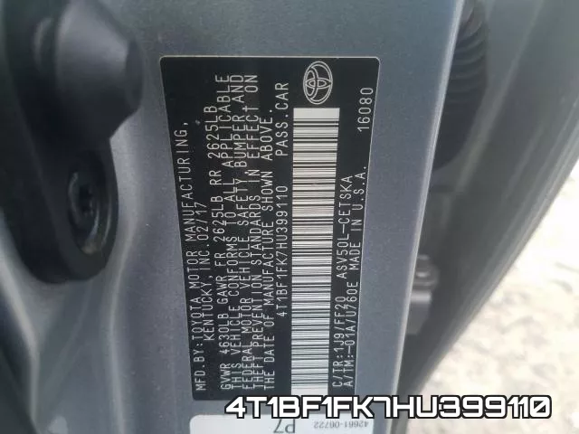 4T1BF1FK7HU399110 фото 2