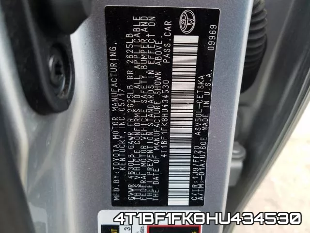 4T1BF1FK8HU434530 фото 2