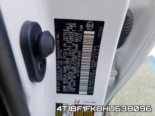 4T1BF1FK8HU638096 фото 2