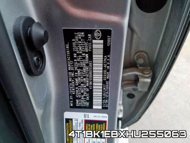 4T1BK1EBXHU255063 фото 2