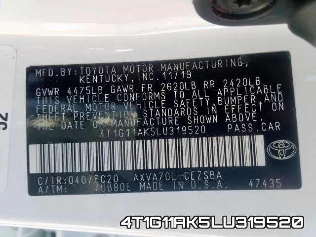 4T1G11AK5LU319520 фото 2