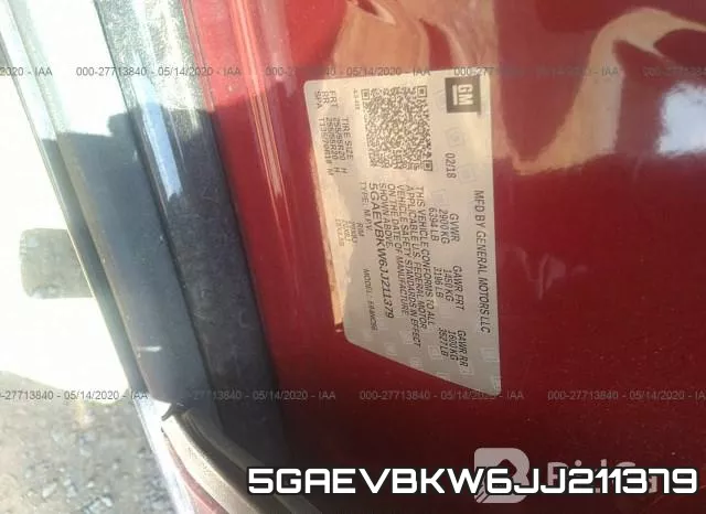 5GAEVBKW6JJ211379 фото 10