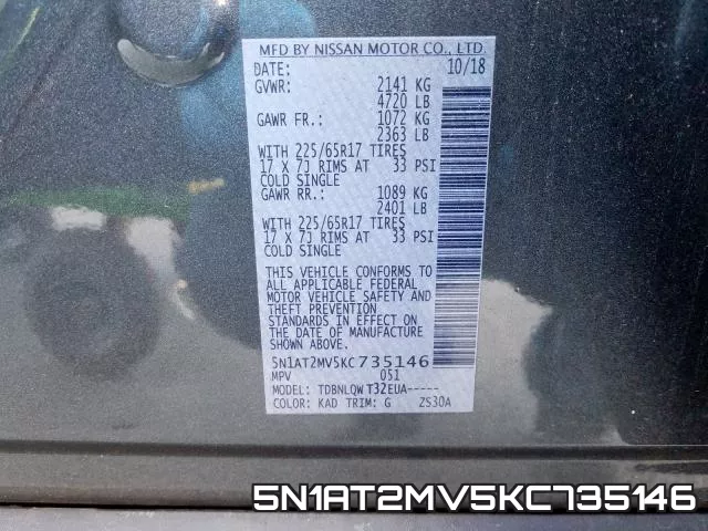 5N1AT2MV5KC735146 фото 2