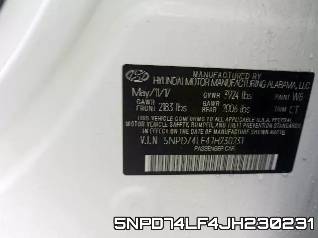 5NPD74LF4JH230231 фото 2