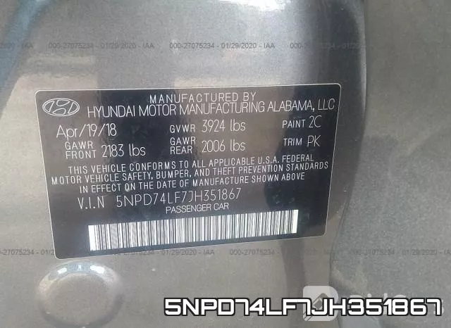 5NPD74LF7JH351867 фото 10