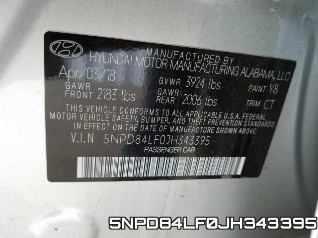 5NPD84LF0JH343395 фото 2