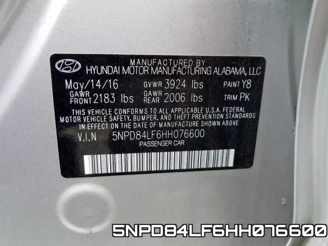 5NPD84LF6HH076600 фото 2