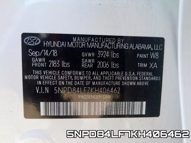 5NPD84LF7KH406462 фото 2