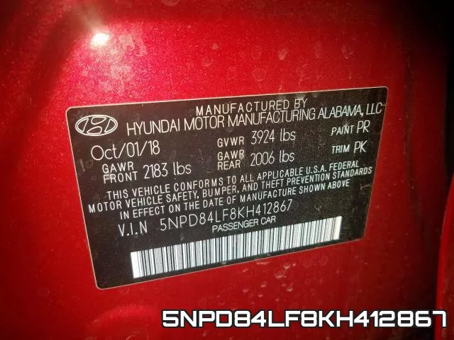 5NPD84LF8KH412867 фото 2