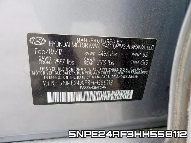 5NPE24AF3HH558112 фото 2