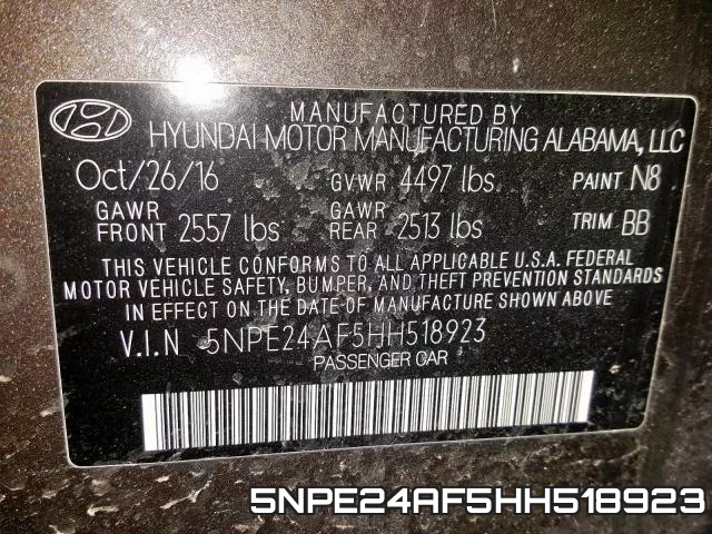5NPE24AF5HH518923 фото 2