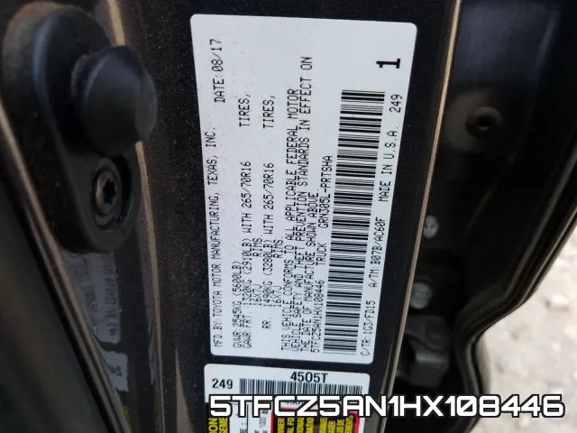 5TFCZ5AN1HX108446 фото 2