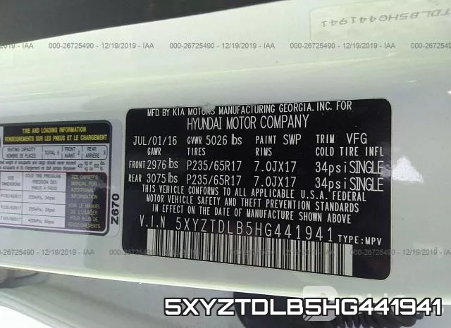 5XYZTDLB5HG441941 фото 10