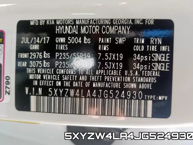 5XYZW4LA4JG524930 фото 2