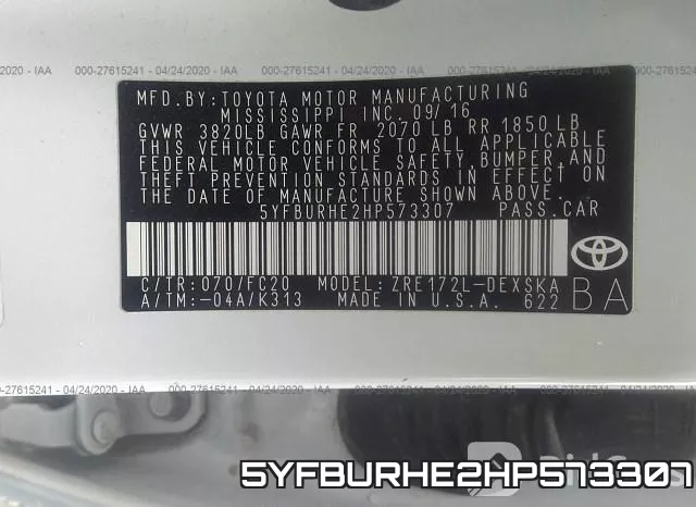 5YFBURHE2HP573307 фото 10
