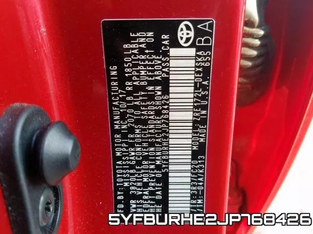 5YFBURHE2JP768426 фото 2