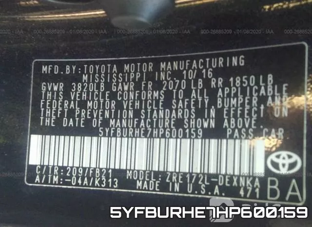 5YFBURHE7HP600159 фото 10