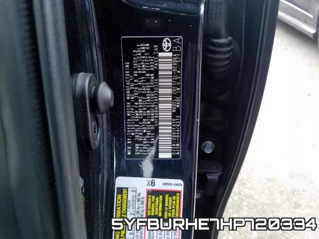 5YFBURHE7HP720334 фото 2