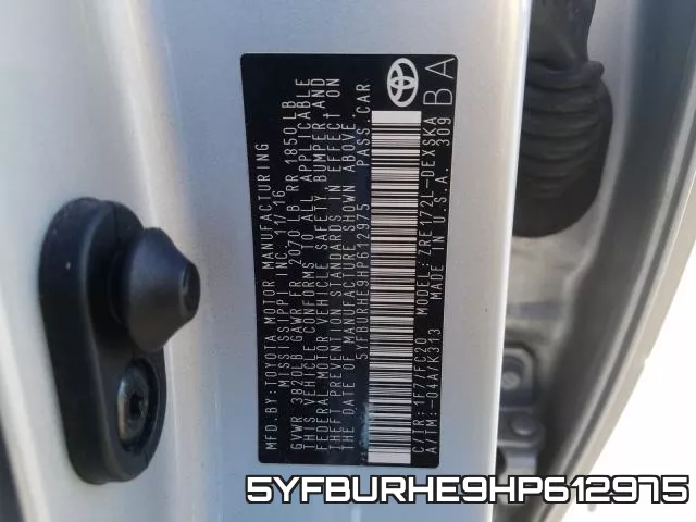 5YFBURHE9HP612975 фото 2