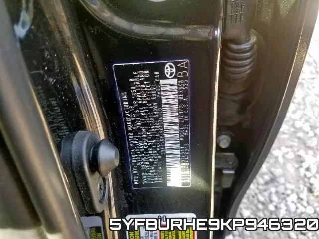 5YFBURHE9KP946320 фото 2