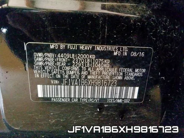 JF1VA1B6XH9816723 фото 2