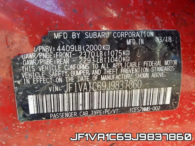 JF1VA1C69J9837860 фото 2