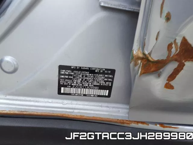 JF2GTACC3JH289980 фото 2