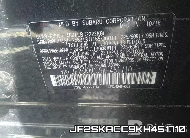 JF2SKACC9KH451710 фото 10