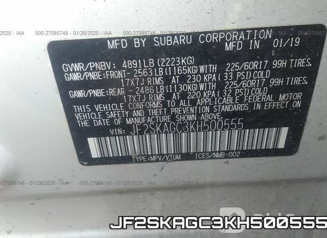 JF2SKAGC3KH500555 фото 10
