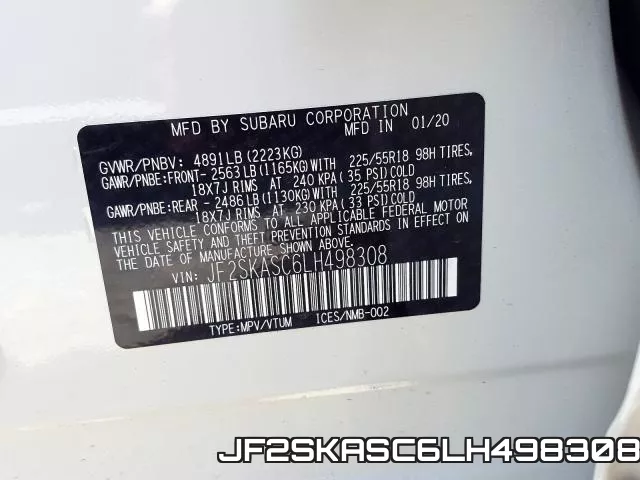 JF2SKASC6LH498308 фото 2
