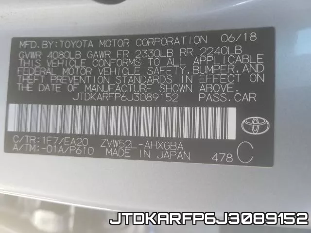JTDKARFP6J3089152 фото 2