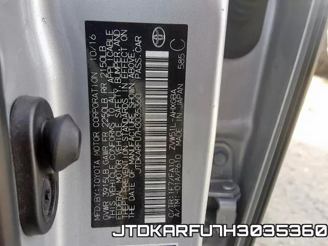 JTDKARFU7H3035360 фото 2