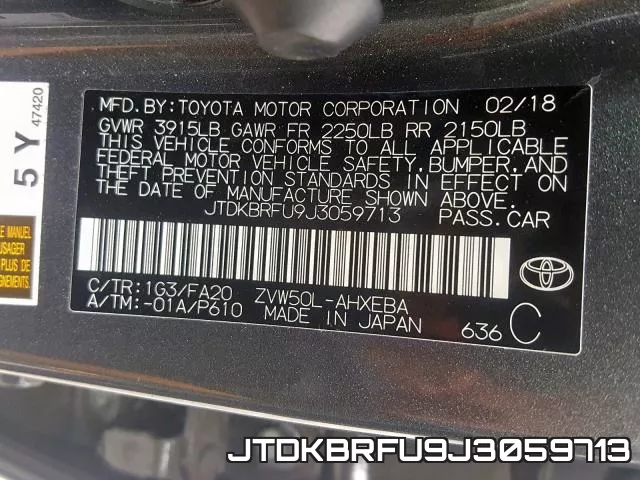 JTDKBRFU9J3059713 фото 2