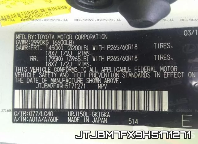 JTJBM7FX9H5171271 фото 10