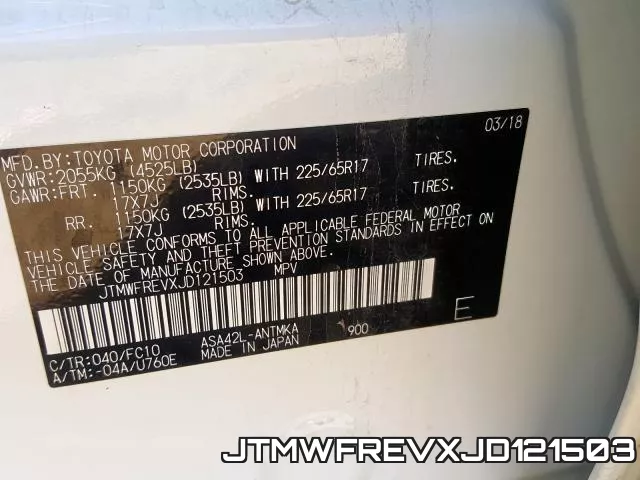 JTMWFREVXJD121503 фото 2