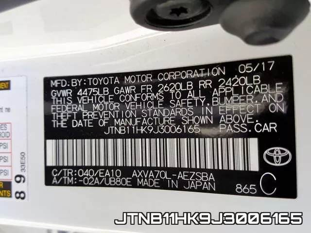 JTNB11HK9J3006165 фото 2
