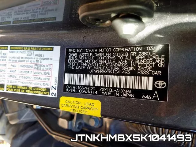 JTNKHMBX5K1041493 фото 2