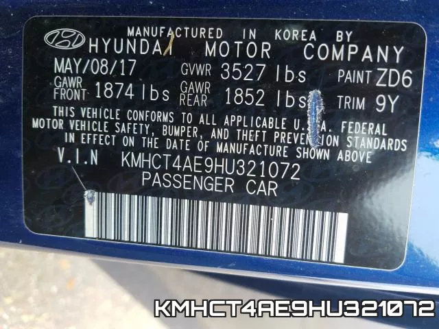 KMHCT4AE9HU321072 фото 2