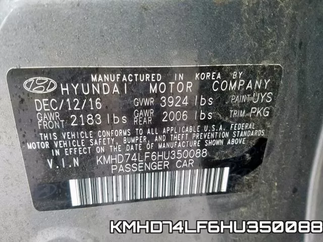 KMHD74LF6HU350088 фото 2