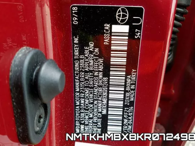 NMTKHMBX8KR072498 фото 2