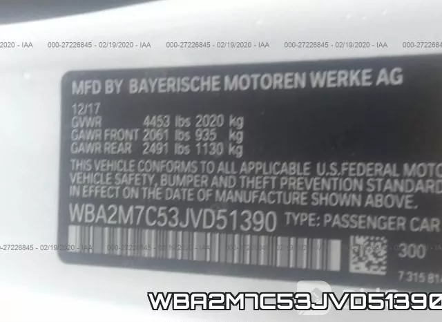 WBA2M7C53JVD51390 фото 10