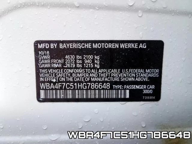 WBA4F7C51HG786648 фото 2