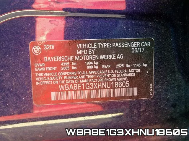 WBA8E1G3XHNU18605 фото 2
