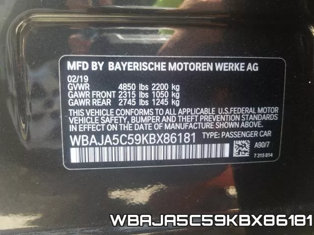 WBAJA5C59KBX86181 фото 2