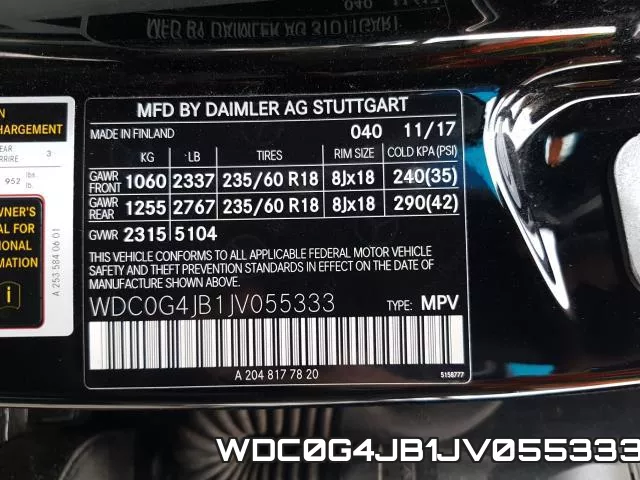 WDC0G4JB1JV055333 фото 2