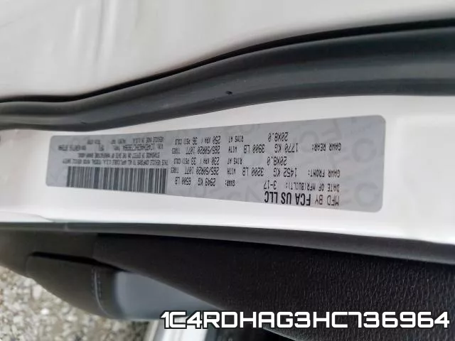 1C4RDHAG3HC736964 фото 2