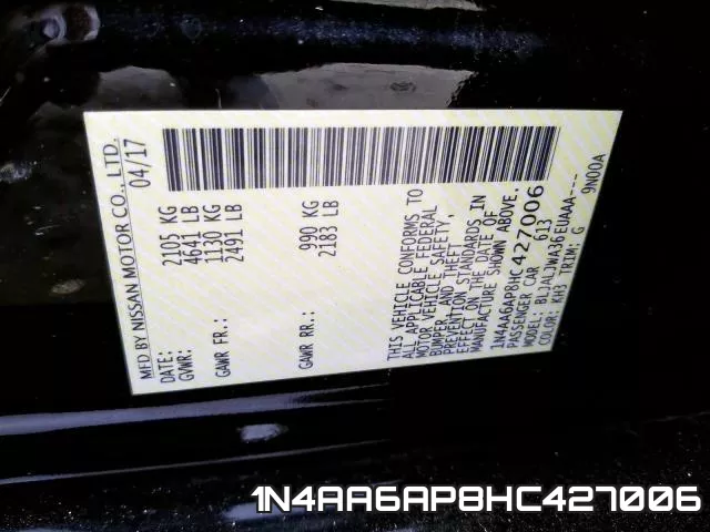 1N4AA6AP8HC427006 фото 2