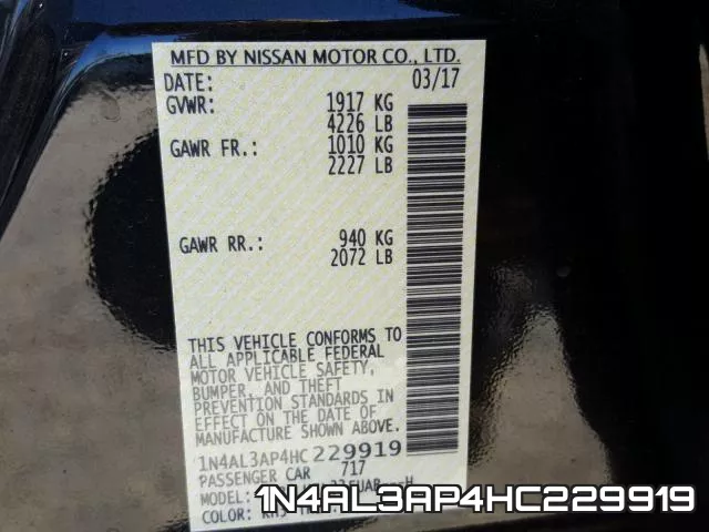 1N4AL3AP4HC229919 фото 2