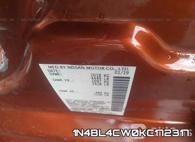 1N4BL4CW0KC172317 фото 10
